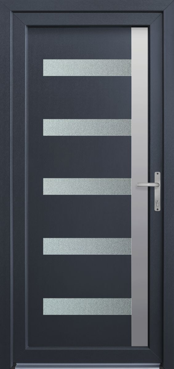 Antracit PVC bejárati ajtó