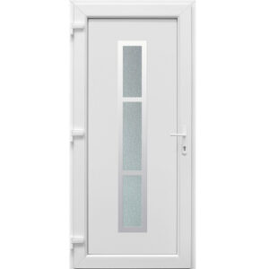 Bejárati ajtó Alabama fehér PVC Inox