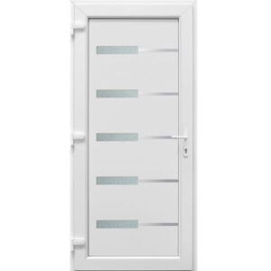 Bejárati ajtó Alaszka fehér PVC Inox