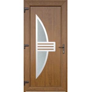 Bejárati ajtó Európa aranytölgy Inox PVC