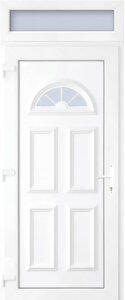Fehér műanyag bejárati ajtó felülvilágítóval Ibiza