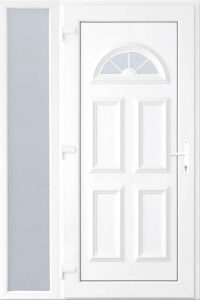 Fehér műanyag bejárati ajtó oldalvilágítóval Ibiza