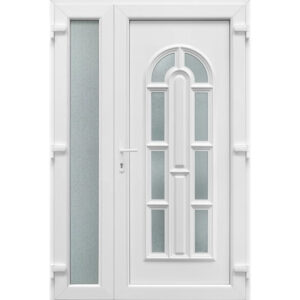Bejárati ajtó Korfu 8 kétszárnyú fehér PVC
