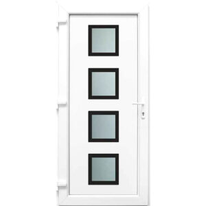 New York PVC fehér-fekete bejárati ajtó