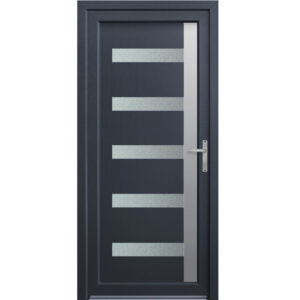 Bejárati ajtó Texas antracit PVC Inox