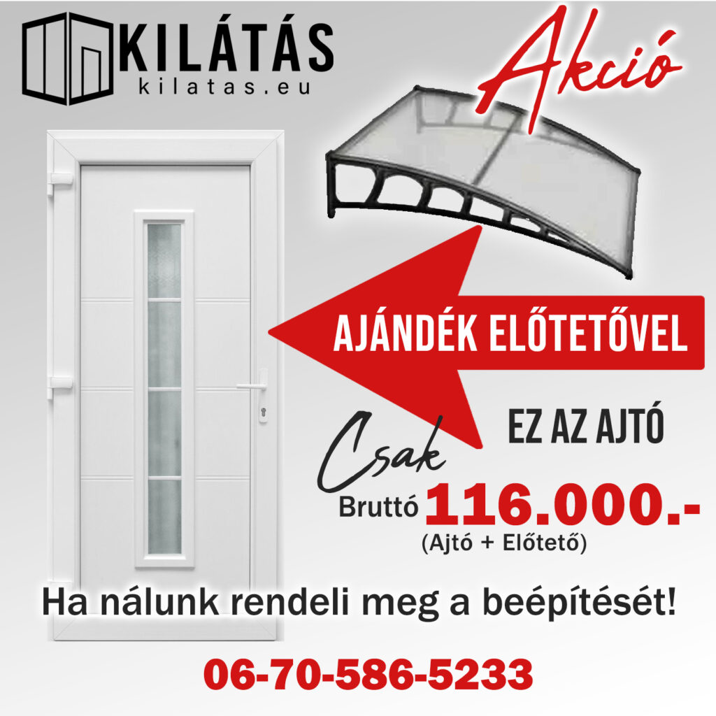 Akciós műanyag ajtó ajándék előtetővel