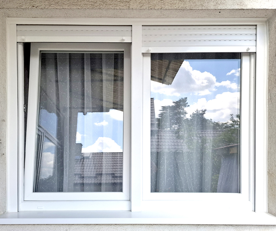 Kétszárnyú ablak csere, bontás, beépítés, utána fotó